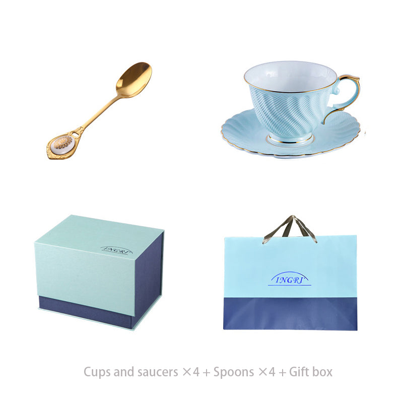 INGRI Ocean Blue Series - Handcrafted Bone China Tea Set - Je t'aime Resolute