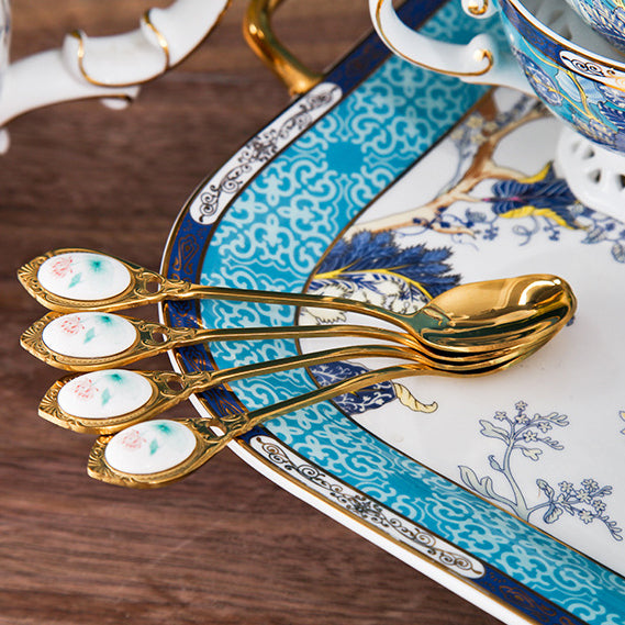 INGRI Skagen Series - Handcrafted Bone China Floral Relief Tea Set - Je t'aime Resolute
