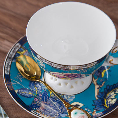 INGRI Skagen Series - Handcrafted Bone China Floral Relief Tea Set - Je t'aime Resolute