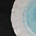 Frozen Lake | Handmade Ceramic Crystalline Glaze Dinner Plate with Floral Rim - Je t'aime Resolute