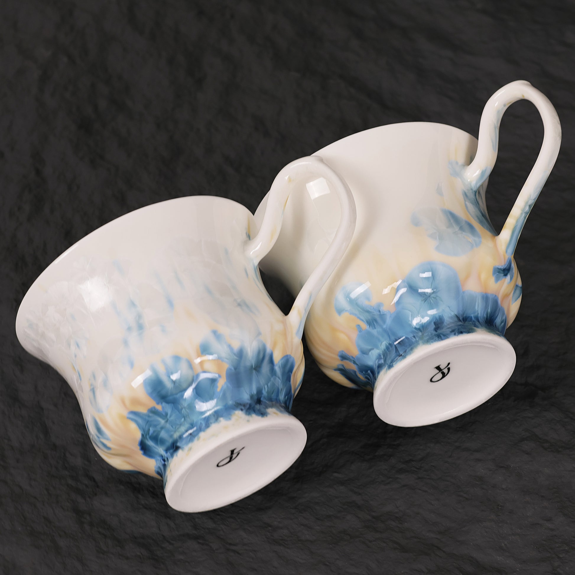 Handmade Crystalline Glaze Ceramic Coffee Cup & Saucer for Afternoon Tea - Je t'aime Resolute