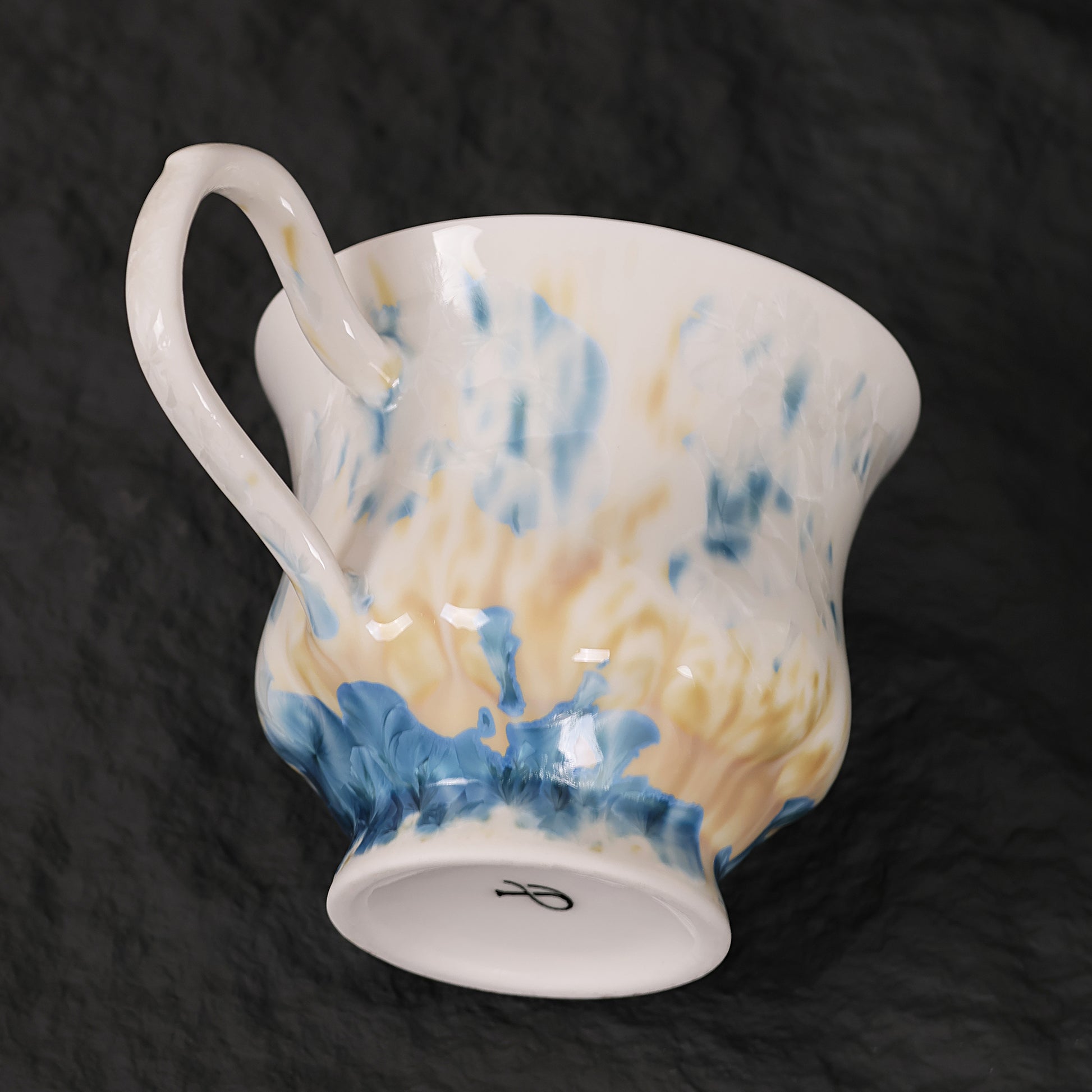 Handmade Crystalline Glaze Ceramic Coffee Cup & Saucer for Afternoon Tea - Je t'aime Resolute