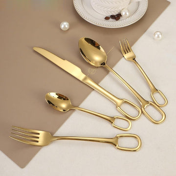JR Ring-Handled Stainless Steel Cutlery Set (6 pcs) - Je t'aime Resolute
