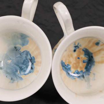 Handmade Crystalline Glaze Ceramic Coffee Cup & Saucer for Afternoon Tea - Je t'aime Resolute