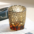 Edo Kiriko Handcrafted Blue Wave Daisy Whisky Glass with wooden box - Je t'aime Resolute