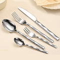 JR Diamond-Cut Stainless Steel Western Cutlery Set (5 pcs) - Je t'aime Resolute