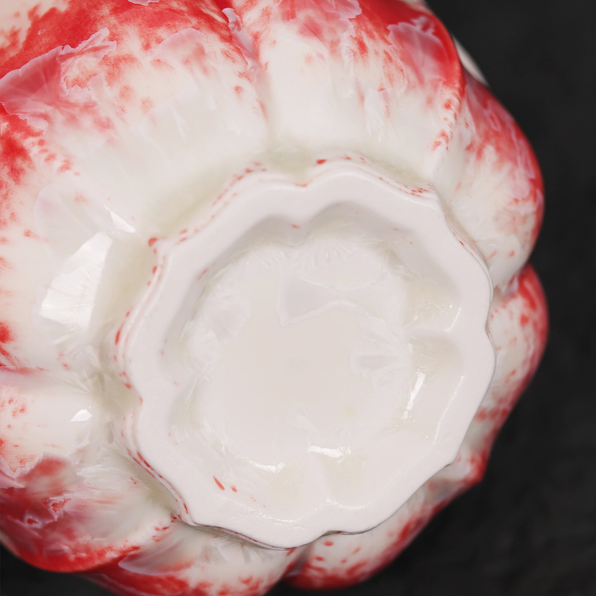 Crimson Whisper | Floral Rim Handmade Ceramic Crystalline Glaze Tea Cup - Je t'aime Resolute