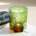 Edo Kiriko Handcrafted Blue Wave Daisy Whisky Glass with wooden box - Je t'aime Resolute