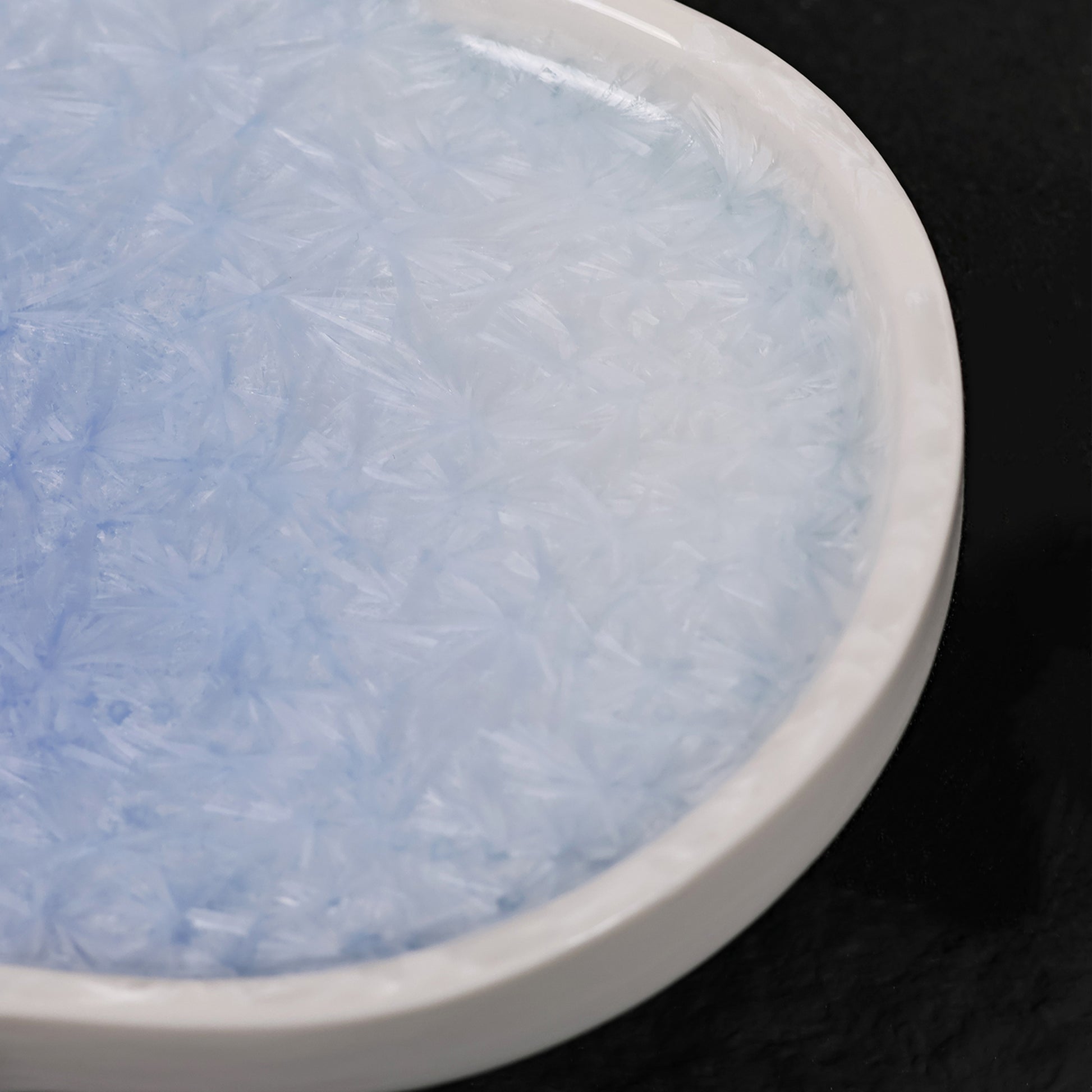 Marine Lapis | Handmade Ceramic Crystalline Glaze Dinner Plate with Cloud Shape - Je t'aime Resolute