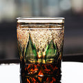 Edo Kiriko Handcrafted Amber Candlelight Whisky Glass with Wooden Box - Je t'aime Resolute