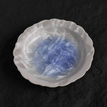 Marine Blue  Crystalline Glaze Dessert Plates - Je t'aime Resolute