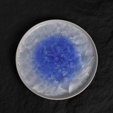 Marine Blue Crystalline Glaze Main Course Plate - Je t'aime Resolute