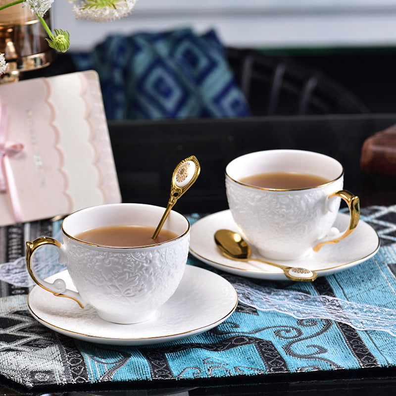 INGRI Floral Embossed Series - Handcrafted Bone China Tea Set with Gift Box - Je t'aime Resolute