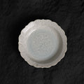 Ice White-Blue Floral Edge Deep Dessert Plate – 6.2” Handmade Ceramic Plate - Je t'aime Resolute