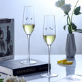 JR Handcrafted Diamond-Engraved Crystal Champagne Glass Set with Gift Box - Je t'aime Resolute
