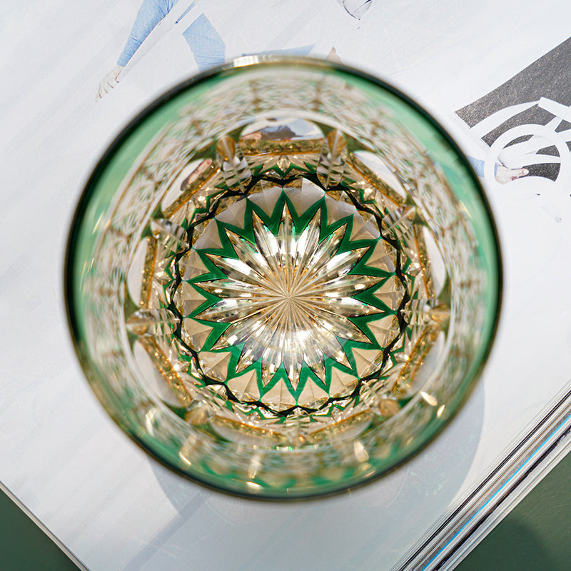 Edo Kiriko Handcrafted Prism Whisky Glass With Wooden Box - Je t'aime Resolute