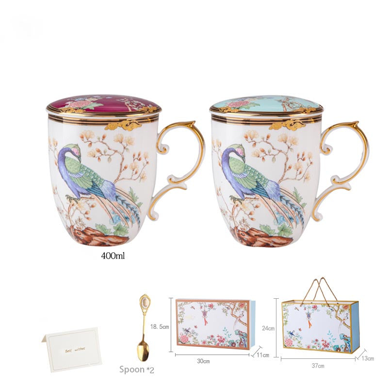 INGRI Handcrafted Bone China Couple Mug Set - Je t'aime Resolute
