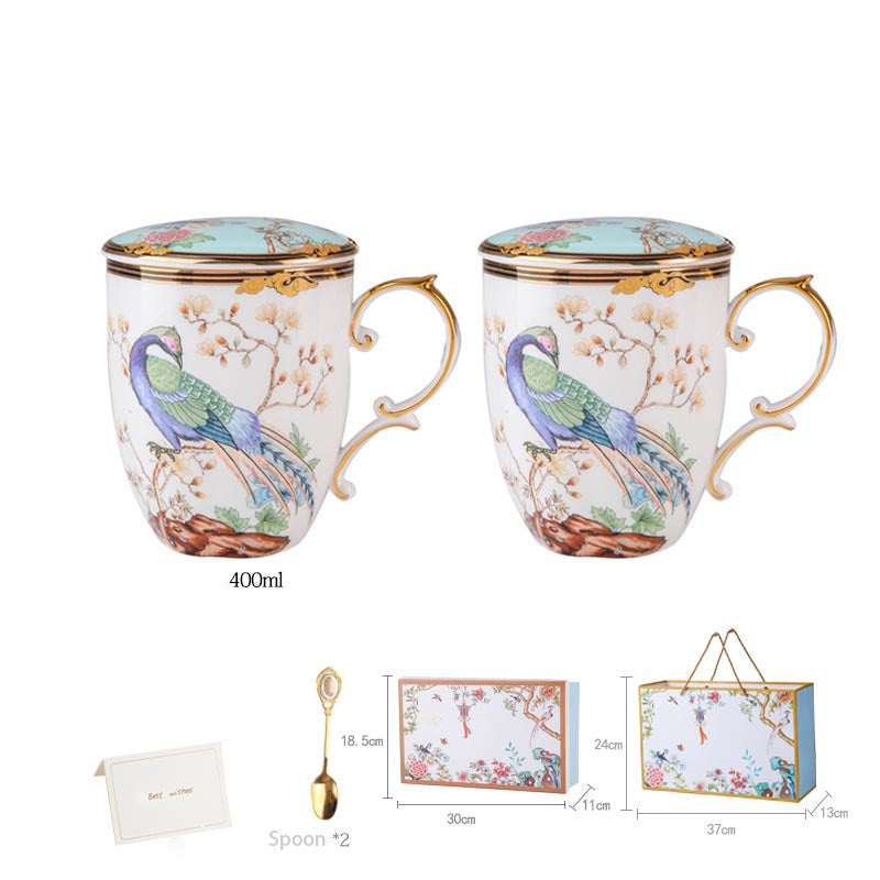 INGRI Handcrafted Bone China Couple Mug Set - Je t'aime Resolute