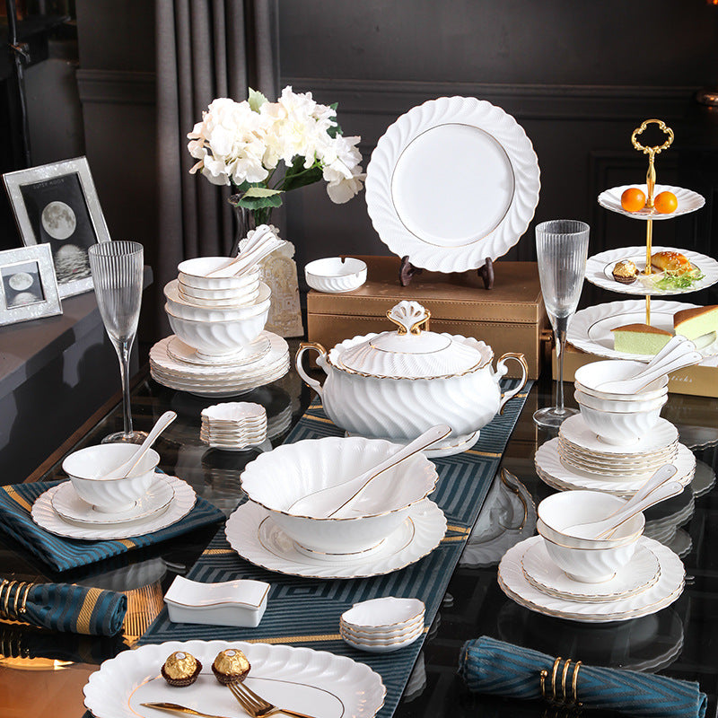 INGRI Pure White Series - Handcrafted Bone China Tableware Set - Je t'aime Resolute