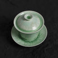 Pistachio Green Crystalline Glaze Floral Bloom Teacup – Handmade Ceramic Tea Cup - Je t'aime Resolute