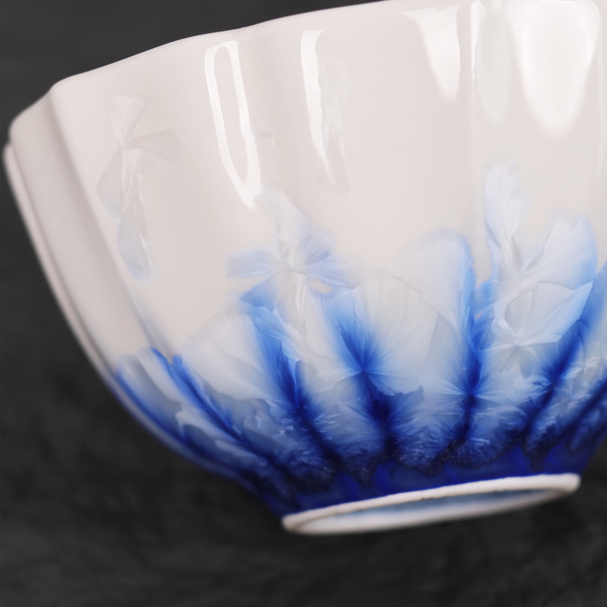 Obsidian Ocean | Deep Blue Handmade Ceramic Crystalline Glaze Tea Cup - Je t'aime Resolute
