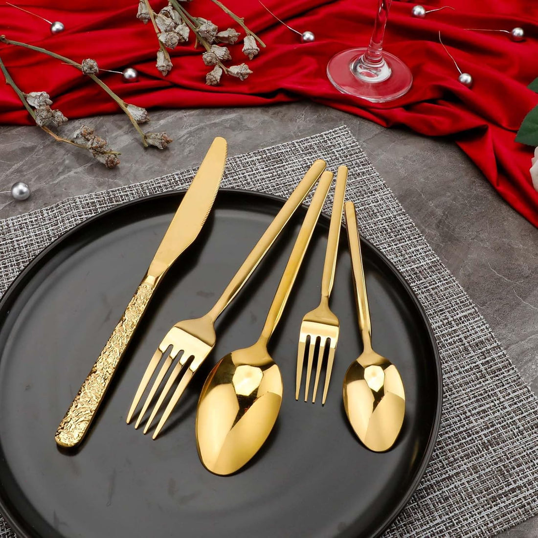 JR Marble-Pattern Stainless Steel Western Cutlery Set - Je t'aime Resolute