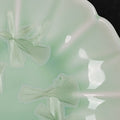 Pistachio Echo | Floral Edge Handmade Ceramic Crystalline Glaze Mini Dessert Plate - Je t'aime Resolute
