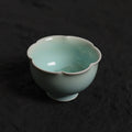 Forzen Lake | Floral Rim Handmade Ceramic Crystalline Glaze Tea Cup - Je t'aime Resolute