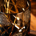 Edo Kiriko Handcrafted Amber Black Lightning Whisky Glass With Wooden Box - Je t'aime Resolute