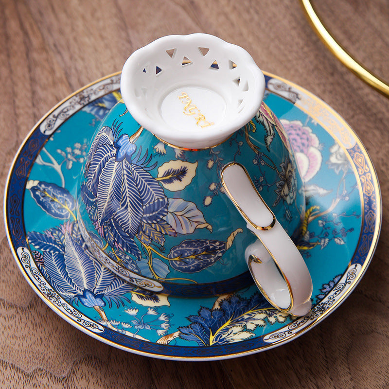INGRI Skagen Series - Handcrafted Bone China Floral Relief Tea Set - Je t'aime Resolute