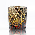 Edo Kiriko Handcrafted Amber Black Lightning Whisky Glass With Wooden Box - Je t'aime Resolute