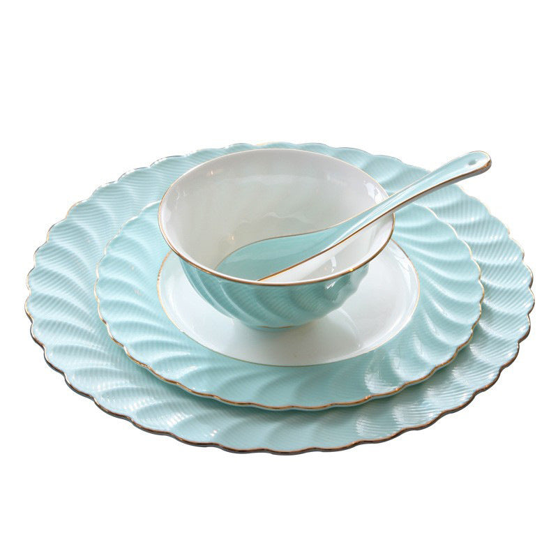 INGRI Ocean Blue Series - Handcrafted Bone China Tableware Set - Je t'aime Resolute