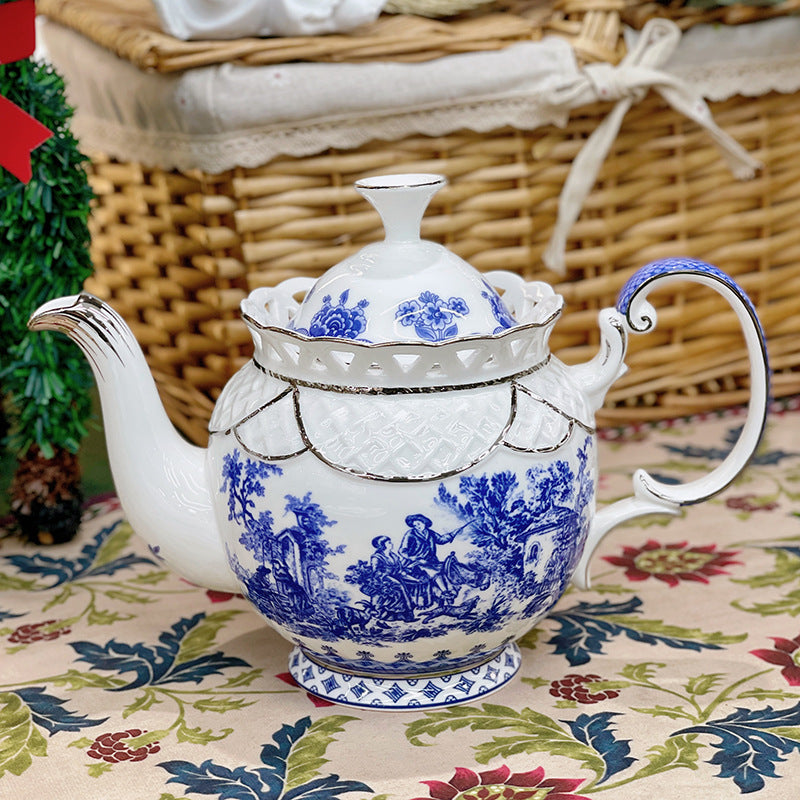 INGRI Blue Porcelain Art Series - Handcrafted Bone China Tea Set - Je t'aime Resolute