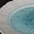 Frozen Lake | Handmade Ceramic Crystalline Glaze Dinner Plate with Floral Rim - Je t'aime Resolute
