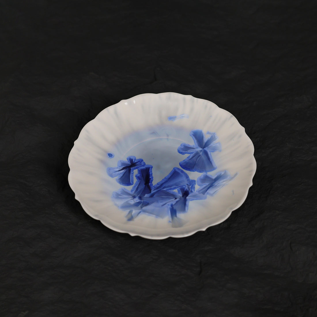 Obsidian Ocean | Deep Blue Handmade Ceramic Crystalline Glaze Mini Dessert Plate - Je t'aime Resolute