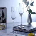 JR Handcrafted Heart-Cut Crystal Champagne Flutes with Gift Set - Je t'aime Resolute