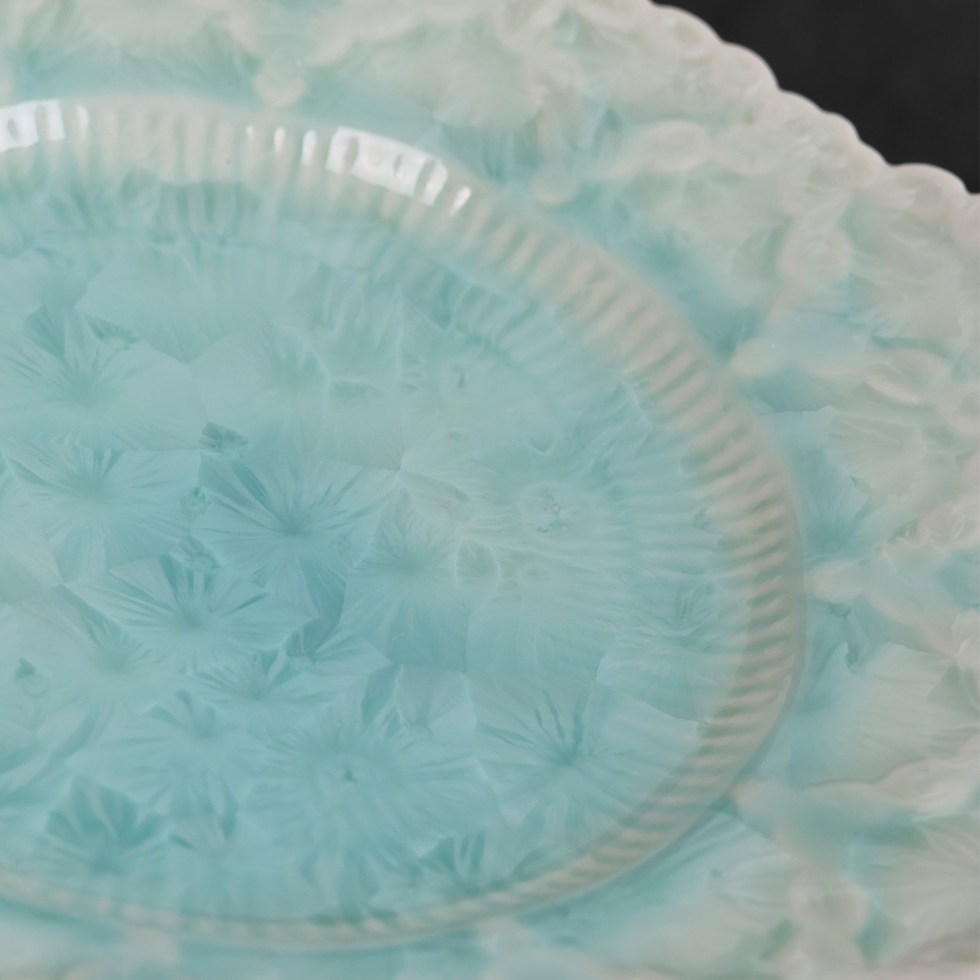 Frozen Lake | Handmade Ceramic Crystalline Glaze Hexagonal Dinner Plate - Je t'aime Resolute