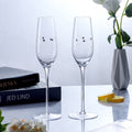 JR Handcrafted Diamond-Engraved Crystal Champagne Glass Set with Gift Box - Je t'aime Resolute