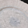 Glacier Veil | Handmade Ceramic Crystalline Glaze Dinner Plate with Floral Rim - Je t'aime Resolute