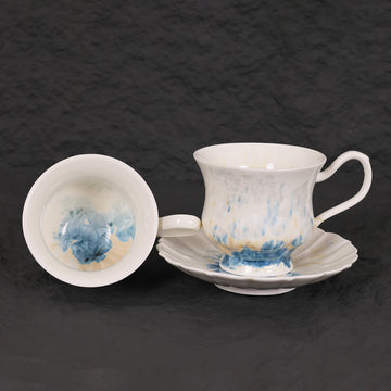 Handmade Crystalline Glaze Ceramic Coffee Cup & Saucer for Afternoon Tea - Je t'aime Resolute