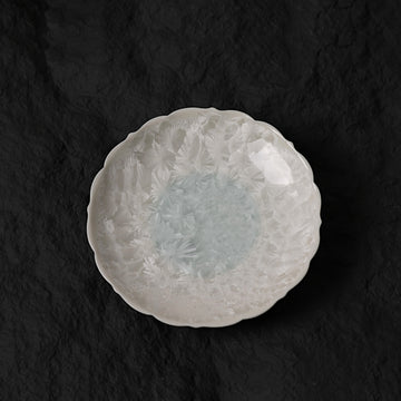 Ice White-Blue Crystalline Glaze Petite Plates - Je t'aime Resolute