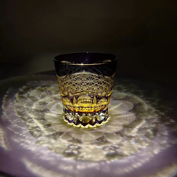 Edo Kiriko Handcrafted Prism Whisky Glass With Wooden Box - Je t'aime Resolute