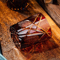 Edo Kiriko Handcrafted Amber Black Lightning Whisky Glass With Wooden Box - Je t'aime Resolute