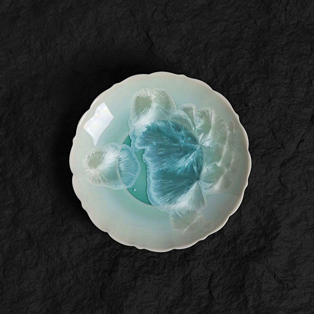 Frozen Lake | Handmade Ceramic Crystalline Glaze Mini Dessert Plate - Je t'aime Resolute