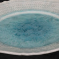 Frozen Lake | Handmade Ceramic Crystalline Glaze Dinner Plate with Floral Rim - Je t'aime Resolute