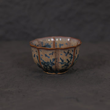 Indigo Bloom | Handmade Flower-Shaped Ceramic Crystalline Glaze Teacup - Je t'aime Resolute