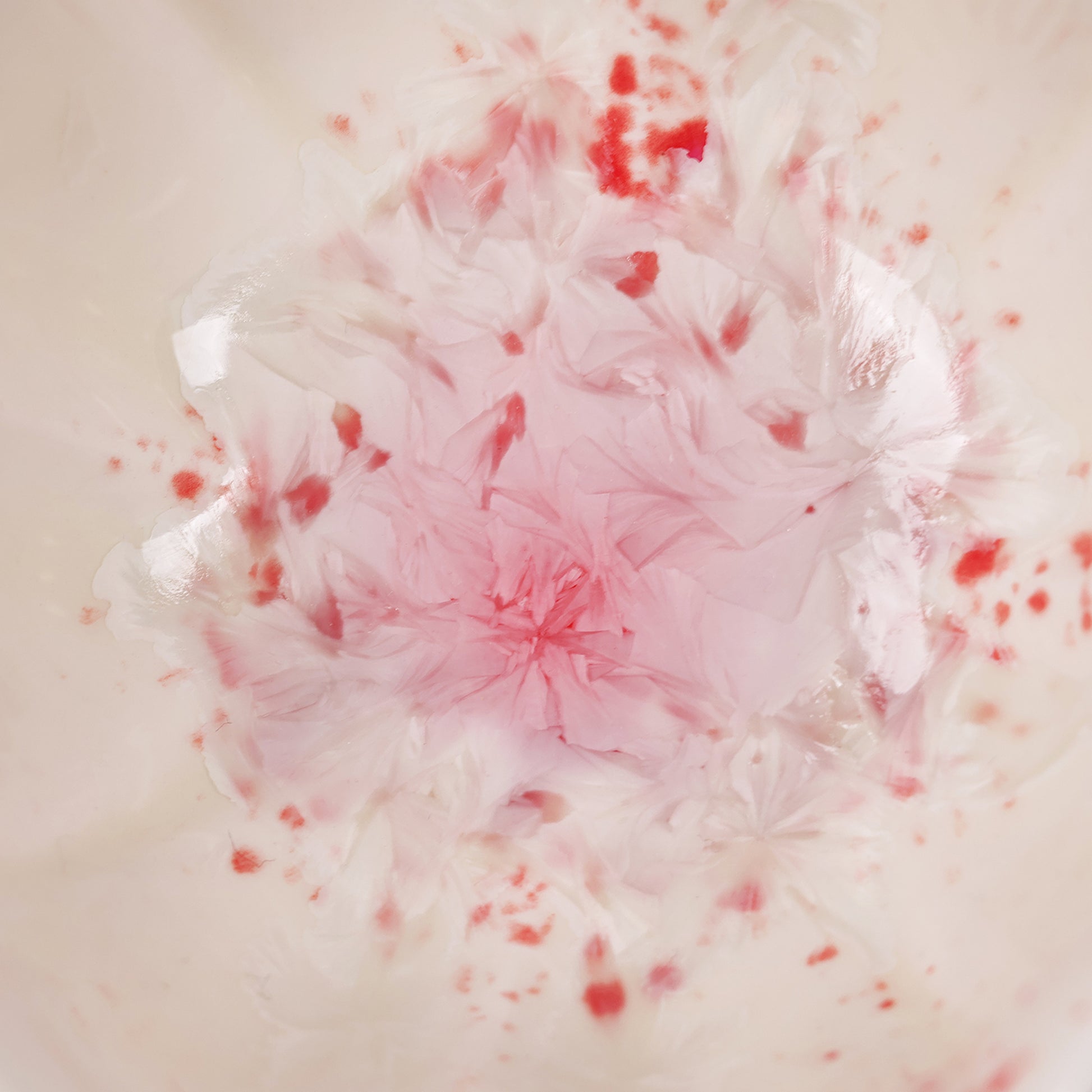 Crimson Whisper | Floral Rim Handmade Ceramic Crystalline Glaze Tea Cup - Je t'aime Resolute