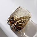 Edo Kiriko Handcrafted Amber Whisky Glass With Wooden Box - Je t'aime Resolute