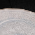 Glacier Veil | Handmade Ceramic Crystalline Glaze Dinner Plate with Floral Rim - Je t'aime Resolute