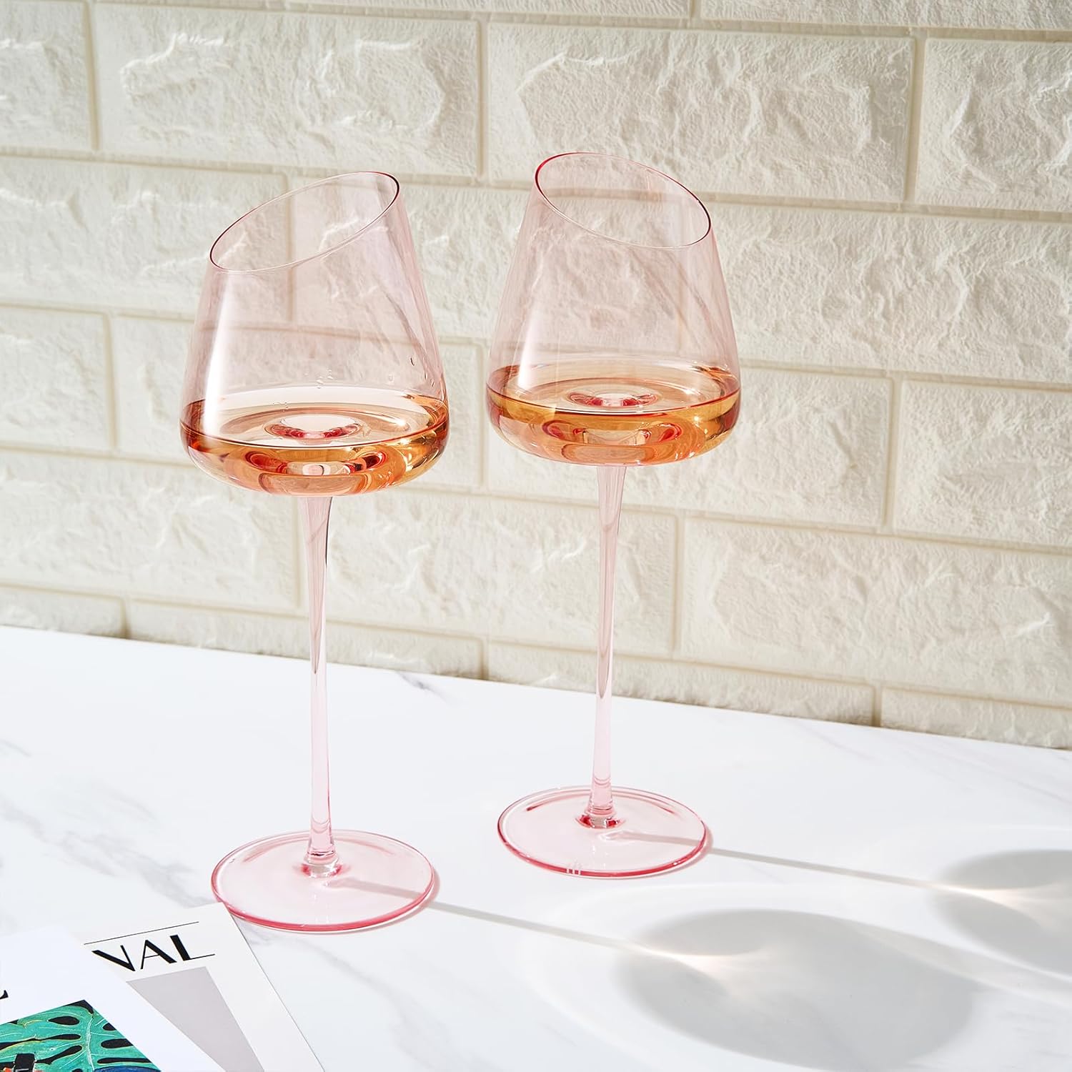 JR Handcrafted Flamingo Red Crystal Goblet for Red Wine and Cocktails - Je t'aime Resolute